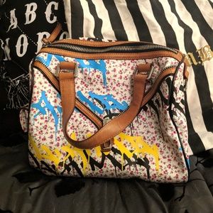 L.a.m.b. ditzy graffiti hand bag